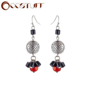 Vintage Fashion Earrings for Women Dangle Silver Color Alloy Fish Pendant Wholesale Drop Earring Jewelry Statement 2021 Hotsale daiiibabyyy